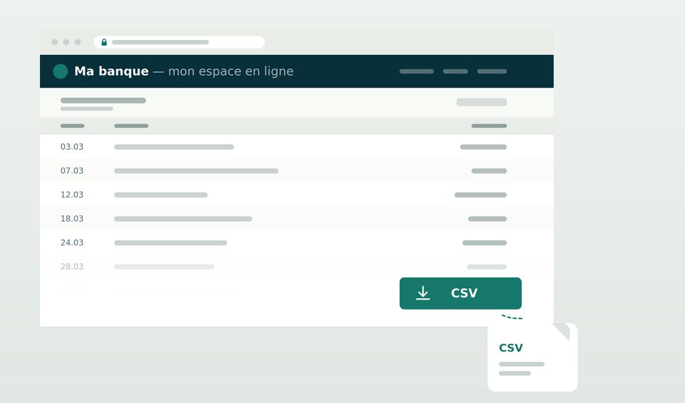 Un fichier d'opérations exporté depuis la banque.